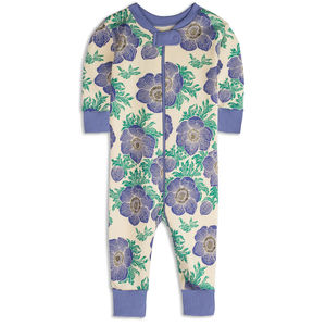 Mightly Girls Purple Poppies 1-piece Non-footed Pajamas size: 12-18 Months